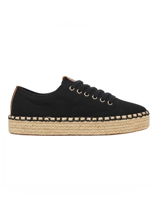 Tretorn Shoes - Tretorn Eve Black/Kona Tan Canvas Espadrille Sneakers | Size 8